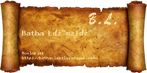 Batha László névjegykártya