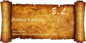 Batha László névjegykártya